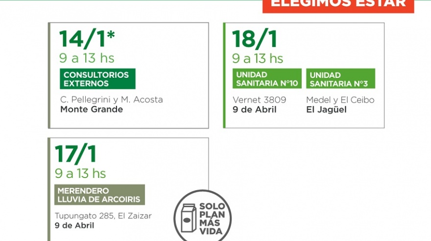 Nuevos controles de salud e inscripciones al Plan Más Vida