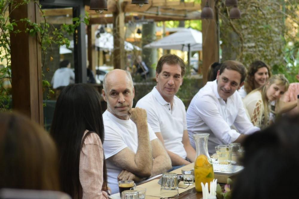 Garro acompañó a Larreta y Santilli en caminata por la ciudad y encuentro con emprendedores