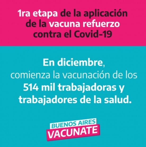 La Provincia comenzará a aplicar un refuerzo de la vacuna al personal de salud