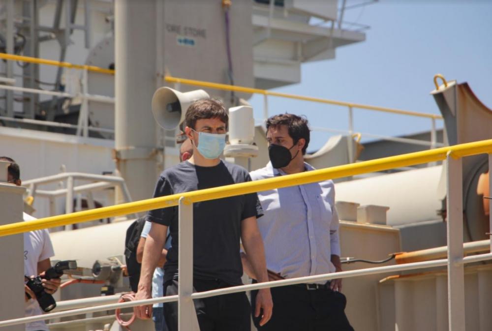 Costa y Guerrera supervisaron el inicio de obras de dragado del Puerto de Dock Sud