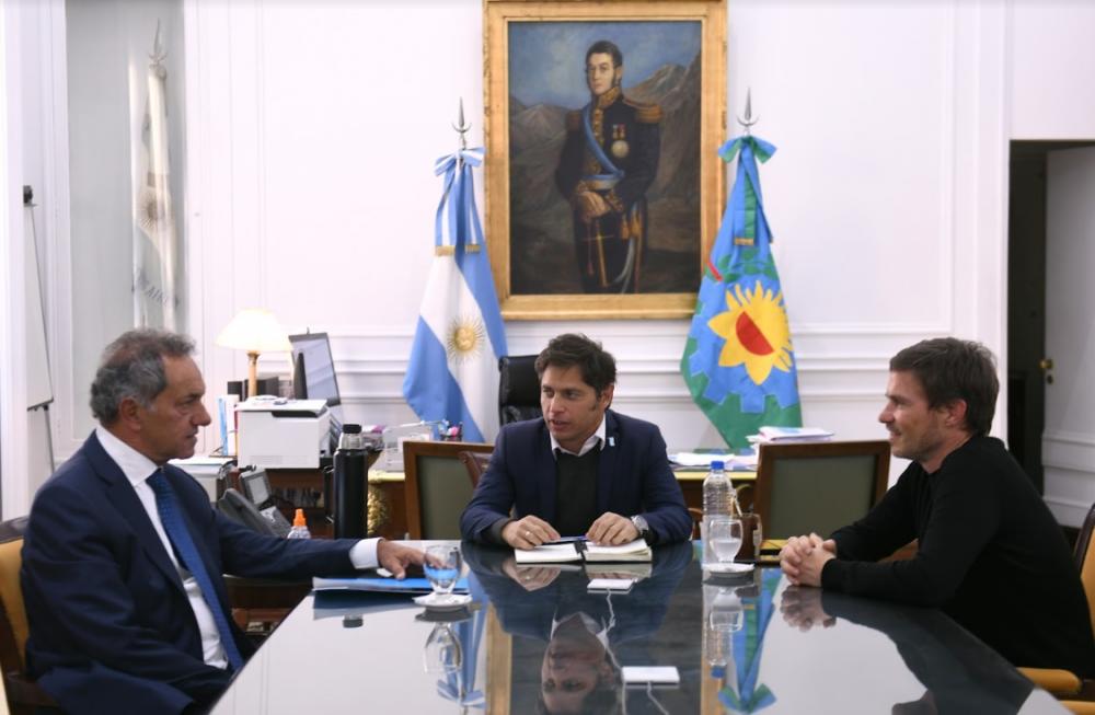 Kicillof recibió al nuevo ministro nacional de Desarrollo Productivo, Daniel Scioli