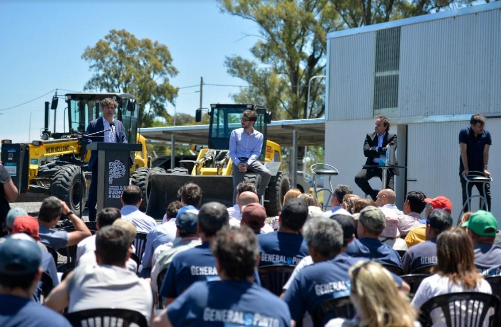Kicillof y Zavatarelli pusieron en funcionamiento el nuevo Corralón Municipal de General Pinto