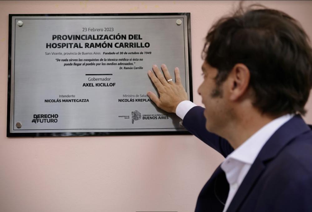 Kicillof encabezó el acto de provincialización del Hospital Ramón Carrillo