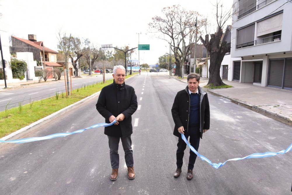 Kicillof y Alak inauguraron la obra de ensanche y repavimentación de la Diagonal 74