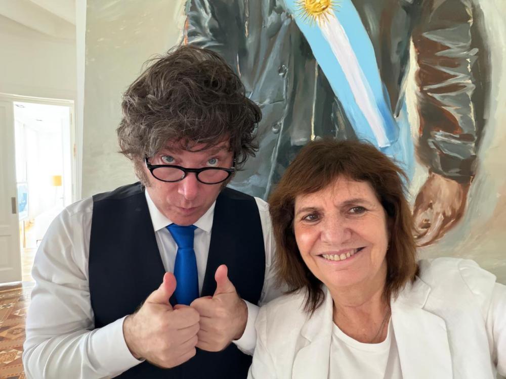 “¿Feriado?”: el posteo de Javier Milei con Patricia Bullrich en Olivos